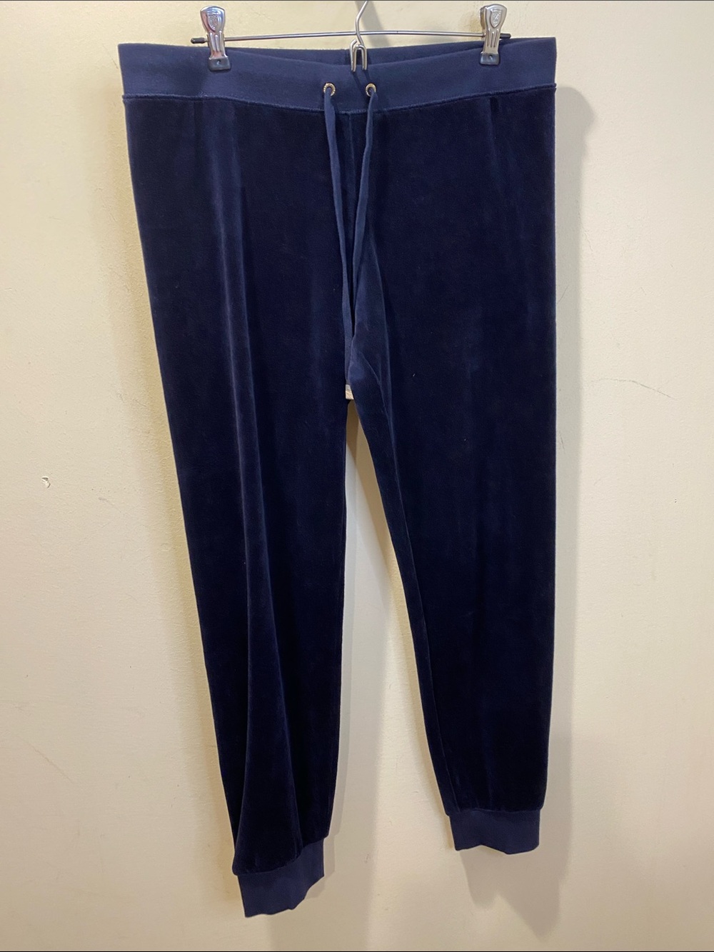 Juicy Couture Navy Velour Drawstring Joggers With Pockets Size M